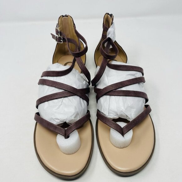Journee Collection Womens Size 11 Zailie Strappy Gladiator Flat Sandals in Brown - Picture 7 of 13